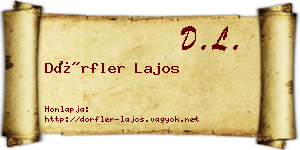 Dörfler Lajos névjegykártya
