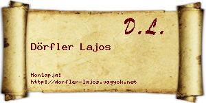 Dörfler Lajos névjegykártya