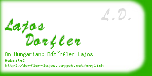 lajos dorfler business card